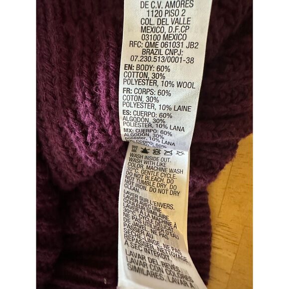 Roxy Women's Soft Pointelle Cropped Cable Knit Sweater, Size L - Picture 4 of 4